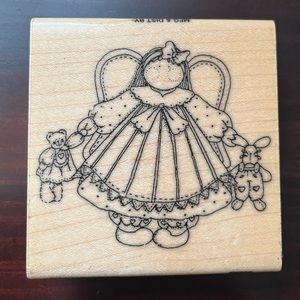 Angel & Animals Rubber Stamp 1995 FINDERS KEEPERS